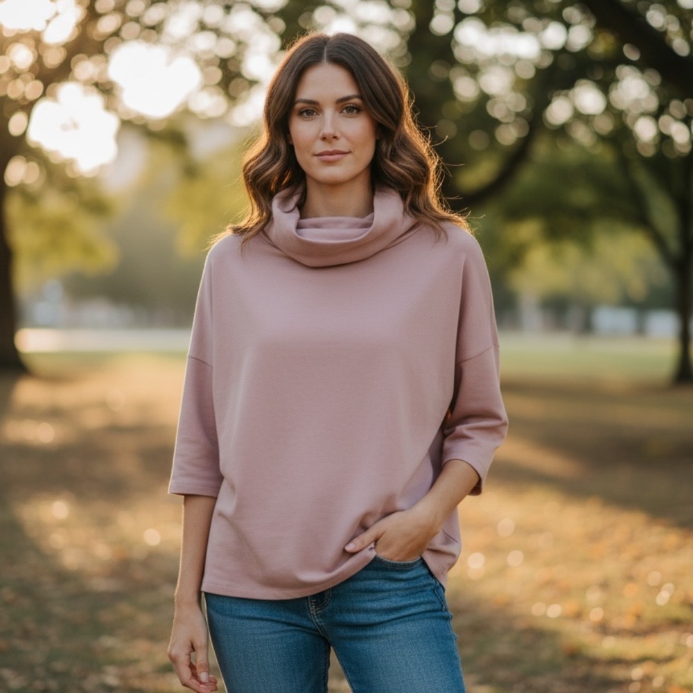 Ilse Jacobsen Dusty Pink Cowl Neck Sweater - Picture 3 of 10